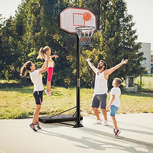 Yaheetech Basketball Hoop Outdoor for Adults Portable Basketball Goal Court 9-12ft Height Adjustable with 43 inch Backboard