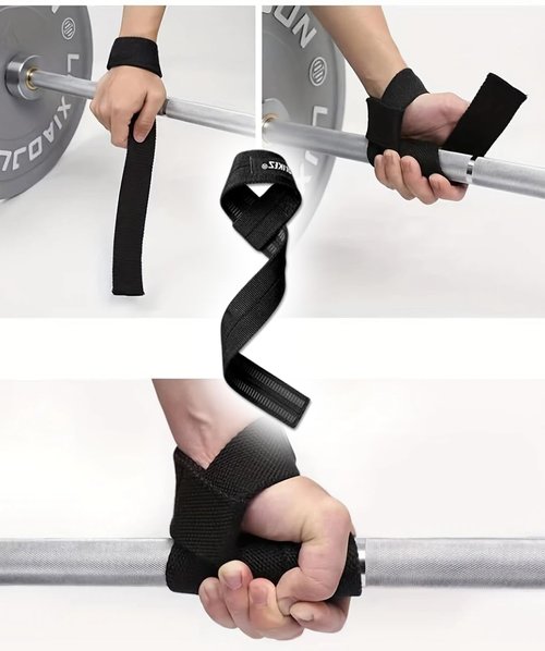 Weightlifting Wrist Straps, Padded Neoprene Lifting Straps for Powerlifting, Deadlifts, Strength Training, Bodybuilding, 18-inch Cotton for Enhanced Grip