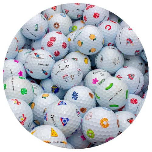 PIX Rare MySymbol Golf Ball Mix - Recycled & Used Collector Edition for Taylormade Golf - Good Condition, 12 Pack