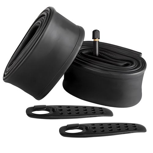 FANSPRO 2 Pack of 20 Inch Bike Tube 20x2.125 20x2.20 20x2.25 20x2.30 20x2.35 20x2.40 Heavy Duty Bicycle Tube with 2 Tire Levers, 32mm Schrader Valve Premium Quality Butyl Inner Tube