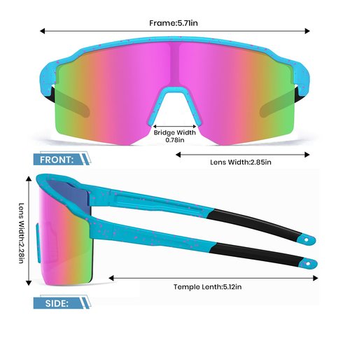 FMY TR90 Unisex Bike & Softball Sunglasses, Polarized UV400 Sports Glasses for Running/Cycling/Baseball