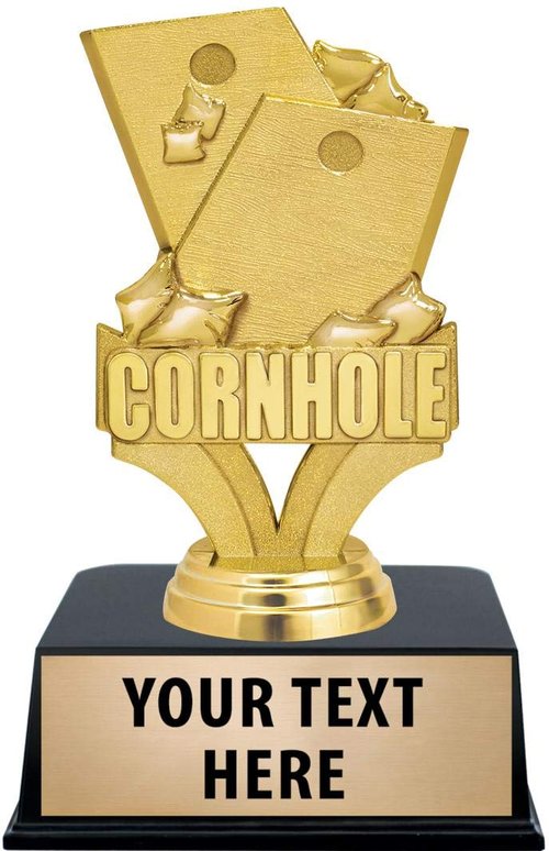 Crown Awards Cornhole Trophy, 6" Cornhole Tournament Trophy with Custom Engraving