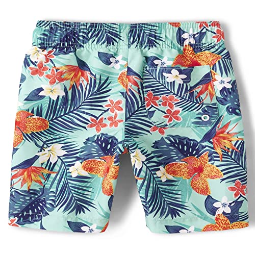 Children's Place Boys Swim Trunks Large Tropical Floral