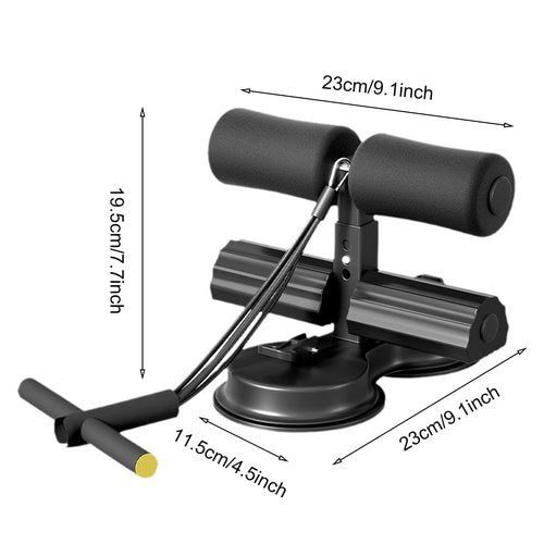 cdar Sit-up Assistant Bar with Resistance Band Abdominal Core Training Sit-up Foot Holder with Dual Suction Cups Home Gym Exercise Equipment Black