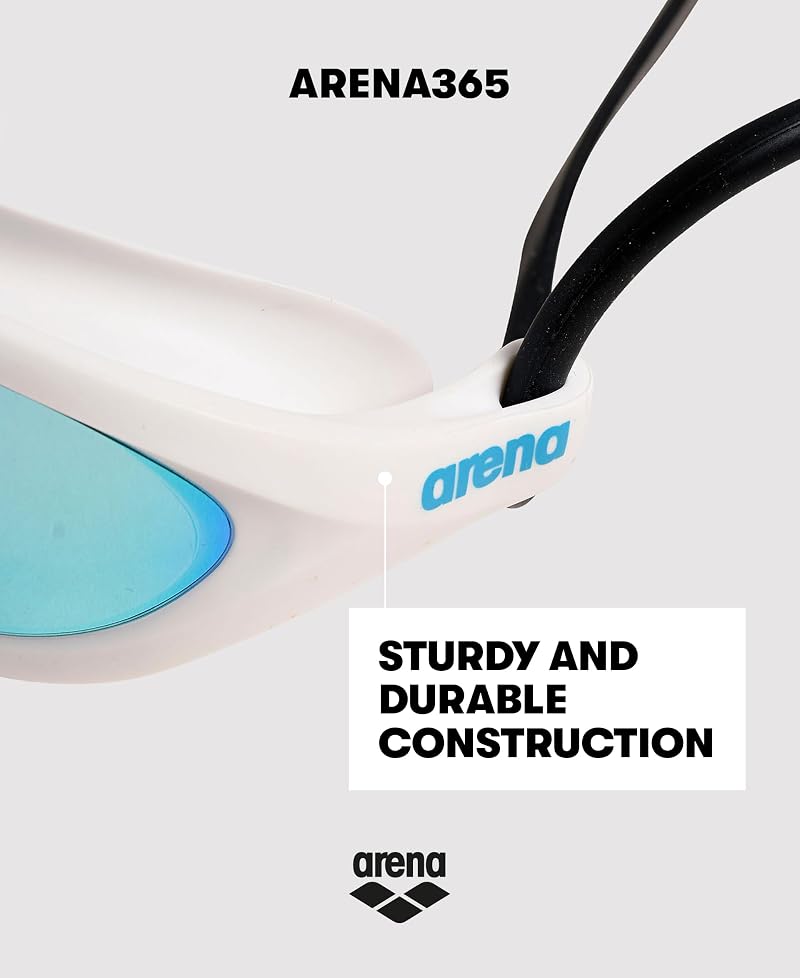 ARENA 365 Swim Goggles Unisex Anti-Fog Comfort for Fitness Swimmers - Smoke/Deep Green/Black