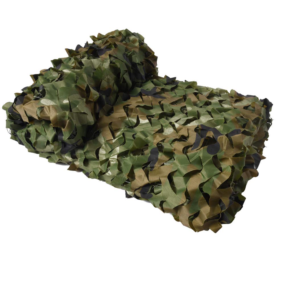 HYOUT Camo Netting Camouflage Net Bulk Roll for Hunting Blinds Ghillie Sunshade, Camping, Military Party Decoration, Woodland 6.5x6.5ft