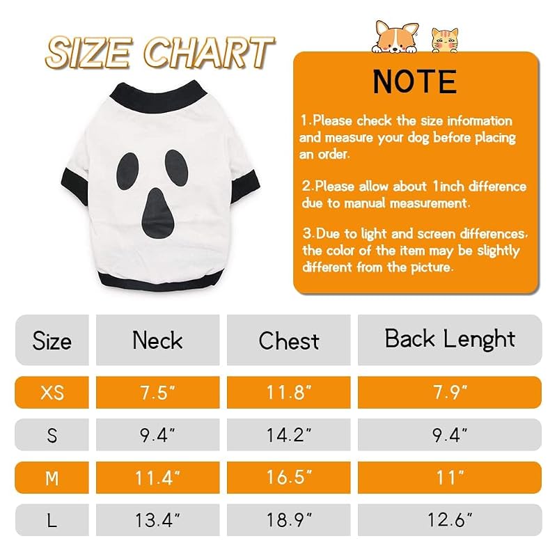 Variation of THIS listing: Halloween Dog Ghost Hoodie - Small/Medium Pets Costume Tee (Large)