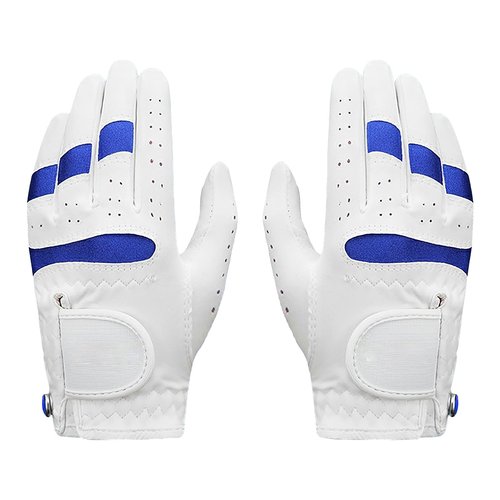 Kids Golf Gloves with Ball Marker,Mircofiber Breathable Junior Golf Gloves, A Pair/2 Pack for Left & Right Hand Golf Rain Gloves All Weather Grip Golfer Gloves for Girls Boys Wear-Resistant Non Slip