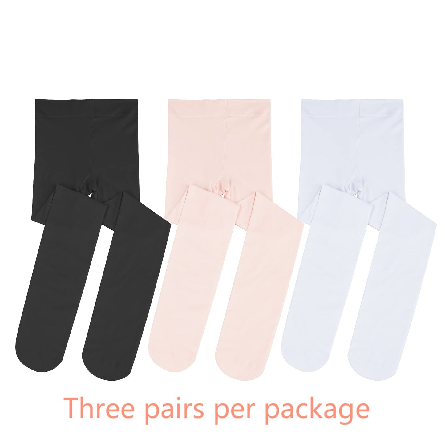 Stelle Girls' Ultra Soft Pro Dance Tight/Ballet Footed Tight(Toddler/Little Kid/Big Kid),BP+WT+BK,L
