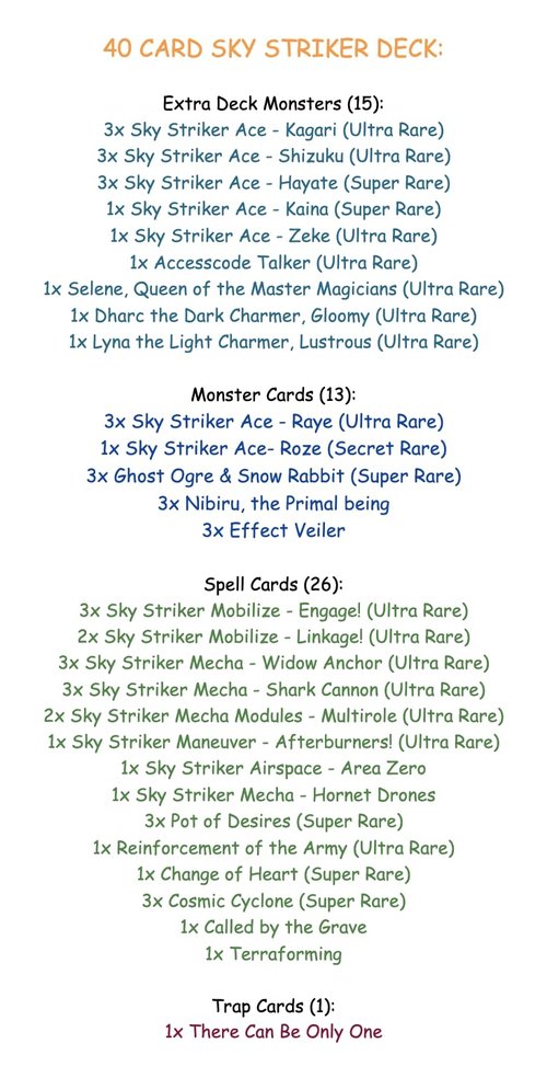 Sky Striker Deck Yu-Gi-Oh! Complete Custom Designed – Ready to Play Tournament-Ready Yugioh TCG Trading Card Game Set