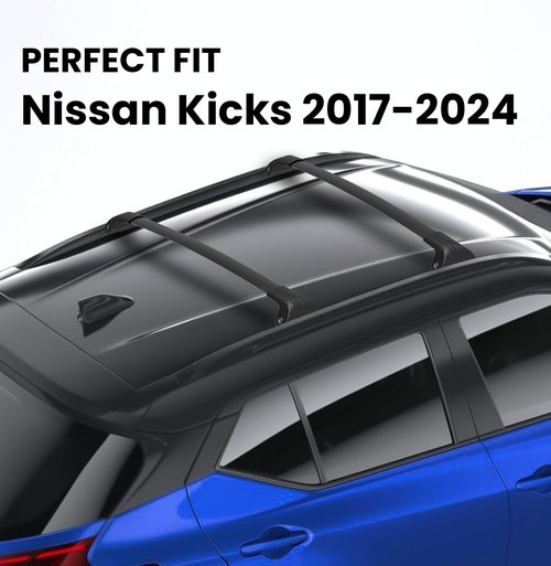 Soruci Roof Rack Cross Bars Compatible with Nissan Kicks 2017 2018 2019 2020 2021 2022 2023 2024 with Lock,Aluminum Crossbars for Rooftop Luggage Cargo Carrier Kayak Canoe Bike Snowboard
