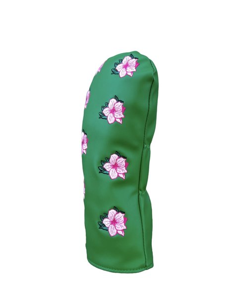 Birdie Blend Golf - Azaleas Golf Fairway Wood Headcover, Premium PU Leather Fairway Wood Headcover with Floral Embroidery, Stylish Golf Club Cover