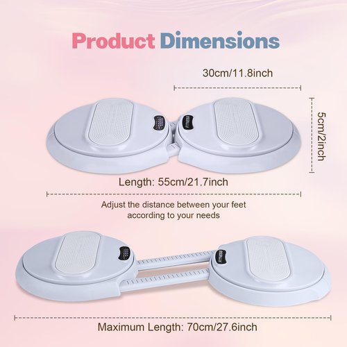 kisnbld Ab Twister Board, Waist Twister Machine with Counter & Resistance Bands, Adjustable Foot Spacing Waist Twisting Disc for Slimming, Toning and Fitness, Core & Ab Workout Disc