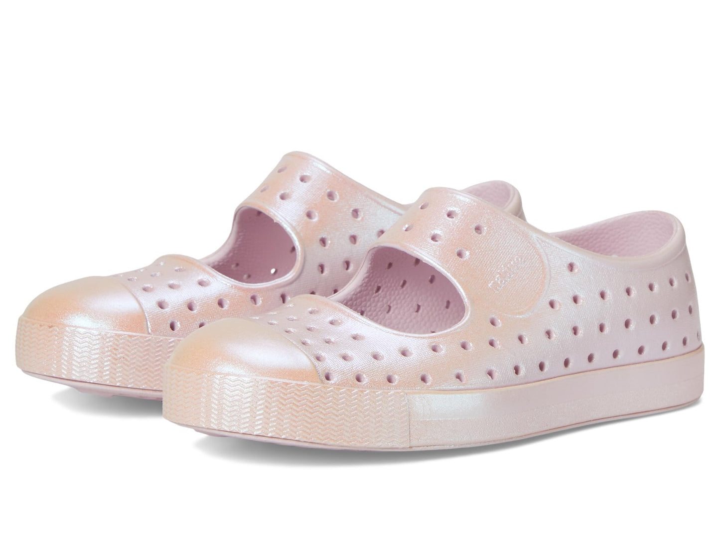 Native Shoes Kids Unisex Jefferson Juniper (Toddler), Barely Pink/Barely Pink/All Over Shine, 7 Toddler M
