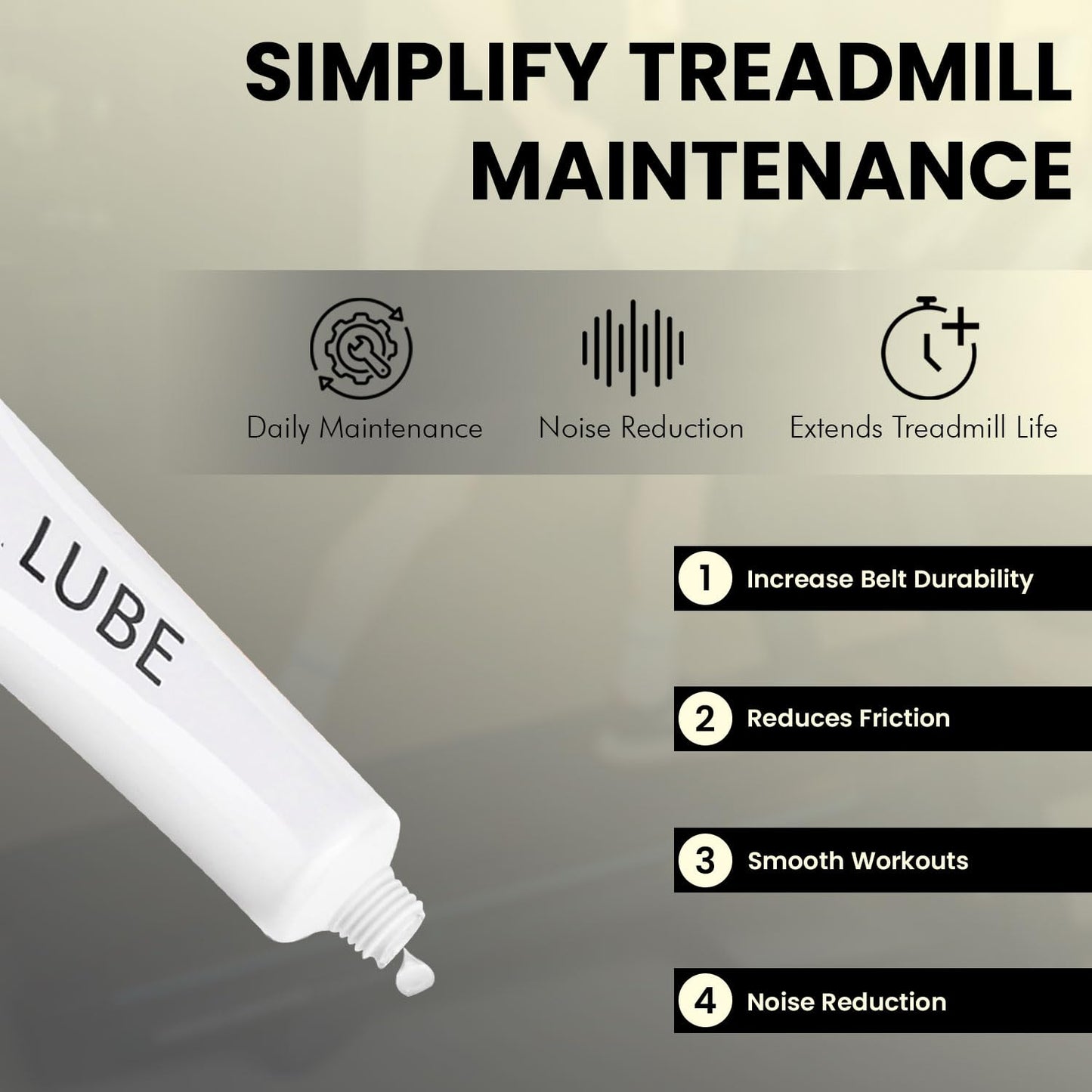 Spirit Sole Treadmill Lubricant Tube of Tread Belt Deck Lube 100% Silicone Lubricantion Oil Maintenance Lubricates Between Belt and Deck p/n N020001