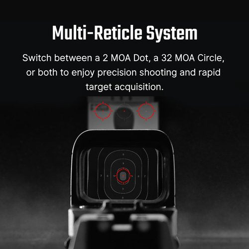 Osight SE Enclosed Micro Red Dot Sight - RMSc/K Footprint Compatible | 2 MOA Dot & 32 MOA Circle Dual Reticle System | Durable Compact Reflex Sight