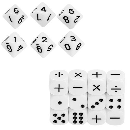 Fuhiueos 18Pcs/Set 16mm Addition Subtraction Symbol Dices Kids Mathematical Assistant Props Sculpture Educational Dices
