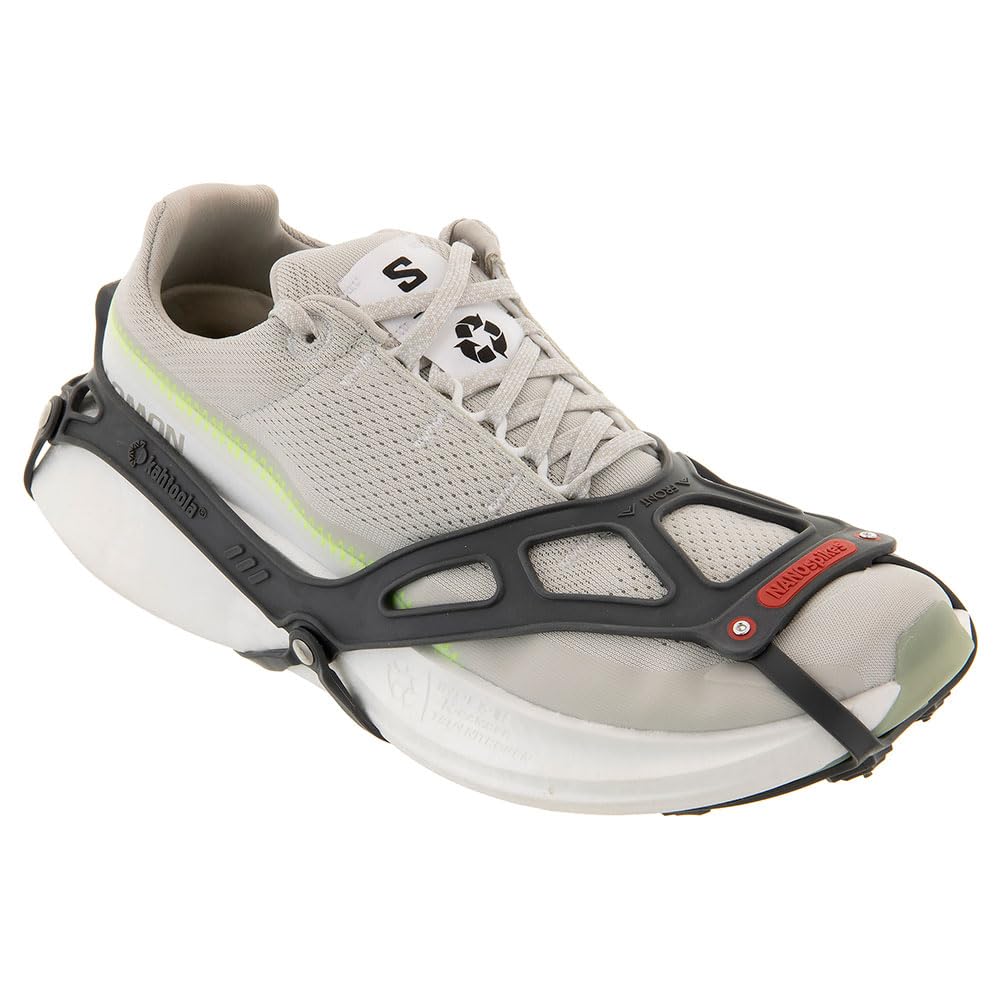 Kahtoola NANOspikes Footwear Traction for ICY Winter Road Running & Walking - Charcoal - Medium