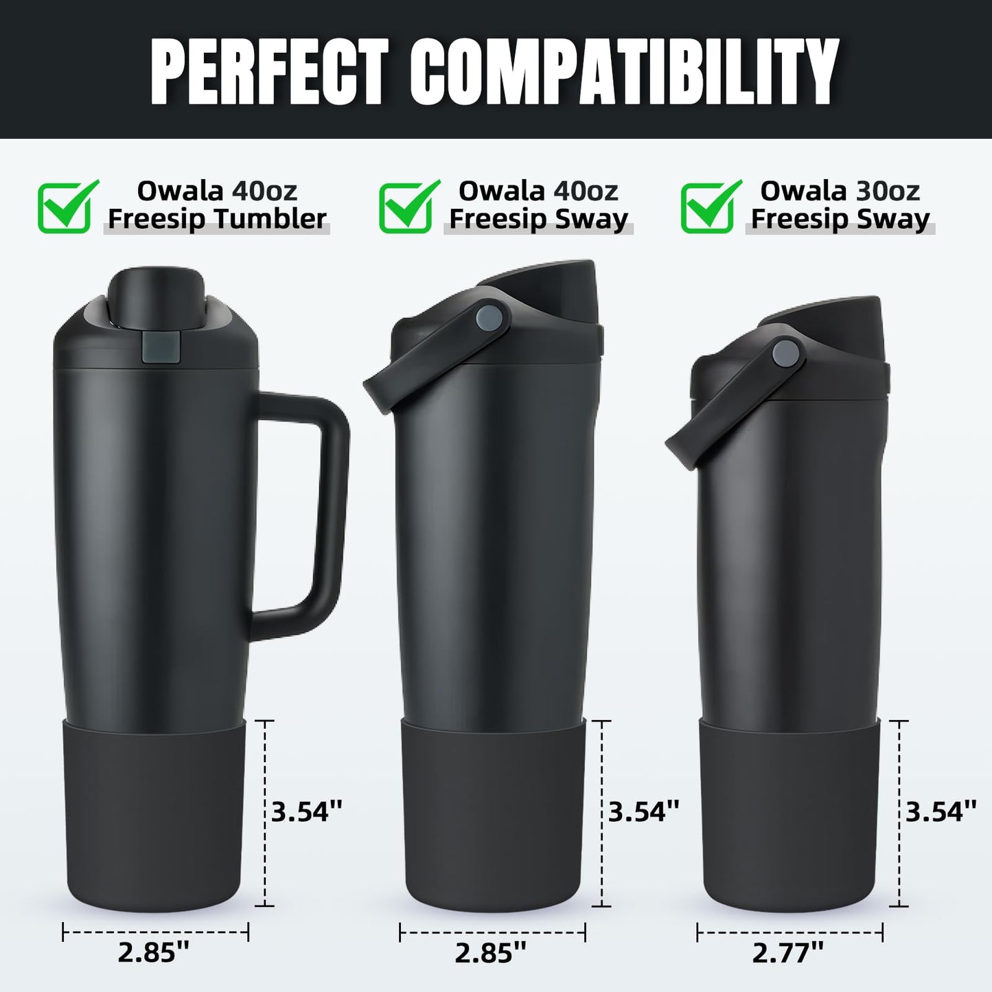 Silicone Higher Boot Compatible with Owala 30oz & 40oz FreeSip Sway Bottles & Tumblers, Large Protection Anti-slip Bottom Cover Sleeve for Freesip Sway Tumbler and Bottle