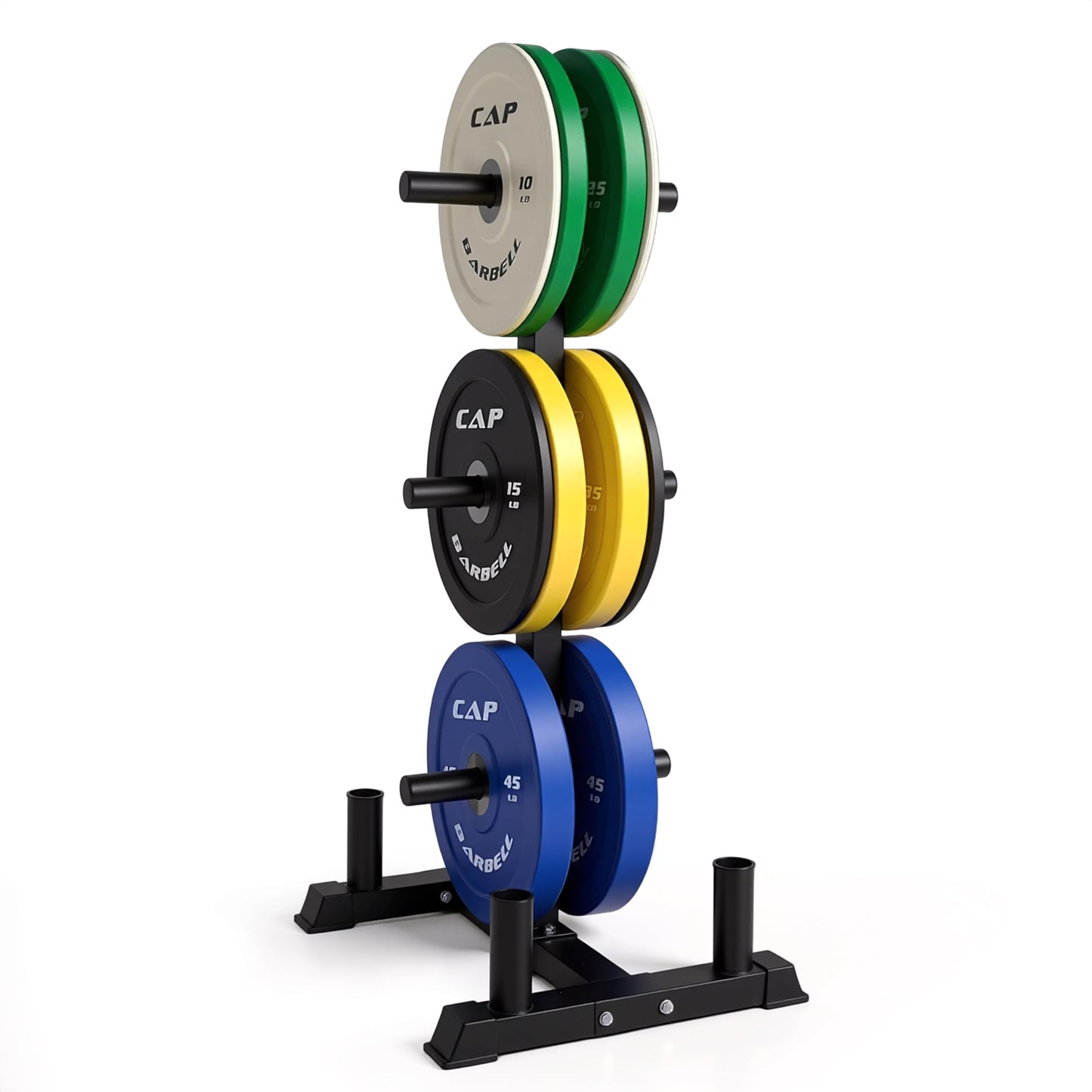 CAP 260lb Competition Olympic Bumper Plate Set with Storage Rack