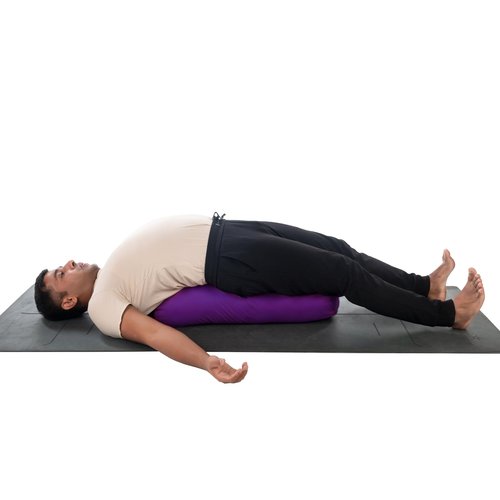 Yogikuti Iyengar Yoga Bolster Pillow for Restorative Yoga & Meditation Poses – 100% Cotton, Firm & Durable Cylindrical Cushion with Washable Cover, Perfect for Balance & Supportive Asanas (Purple)
