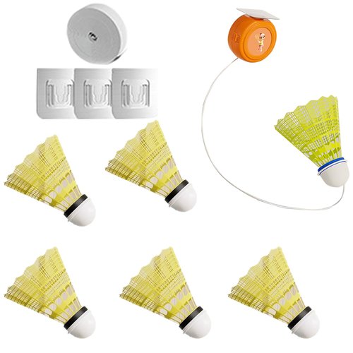 COOLHOOD Badminton Training Tool Badminton Single-Player Rebounds Trainer Portable Badminton Practice Equipment Enduring