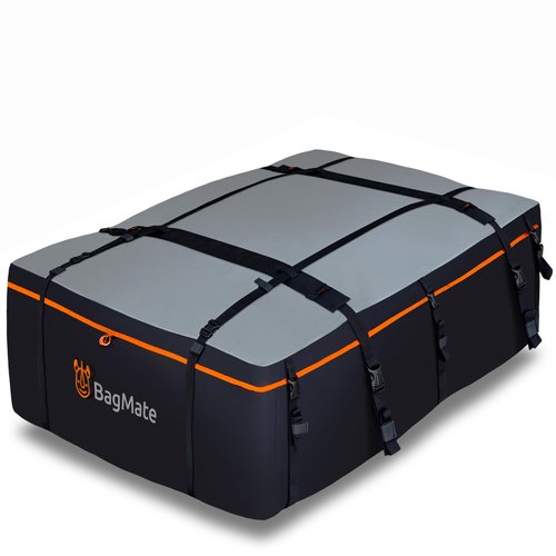 Heavy-Duty Waterproof Roof Bag – 23 Cubic Feet Rooftop Cargo Carrier, Soft Luggage Carrier with Protective Mat (Roofbag for SUVs and Cars) – Compatible with Racks or Without