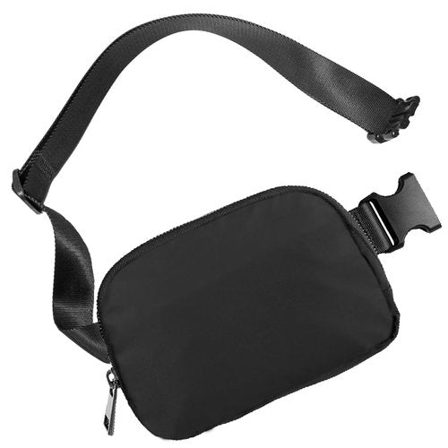 Mini Belt Bag Black Fanny Pack for Women Men Fashionable Small Waist Pack Crossbody Bag for Running,Hiking,Jogging,Cycling (Black fanny bag)