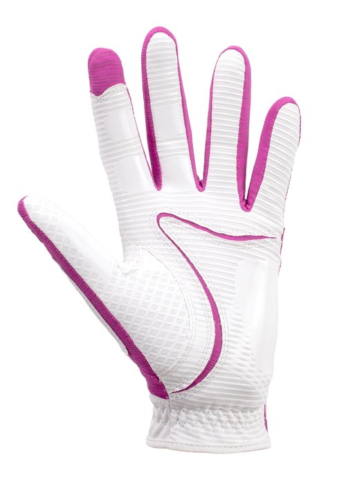 Copper Tech Plus Women’s Golf Glove – White/Fuchsia – Copper Infused Compression for Arthritis Relief, Non-Slip Silicone Grip – USGA Approved, 1 Pack, One Size Fits Most