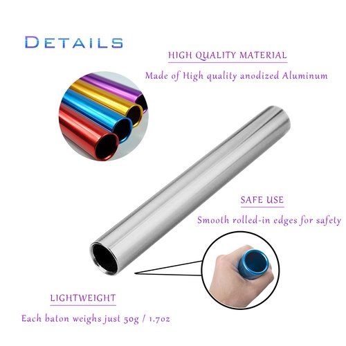 XMWangzi Aluminum Track Field Relay Batons, Race Equipments for Running Race Team, Suitable for Outdoor Sports Practice Athlete, Corrosion Resistant High Strength Smooth Surface