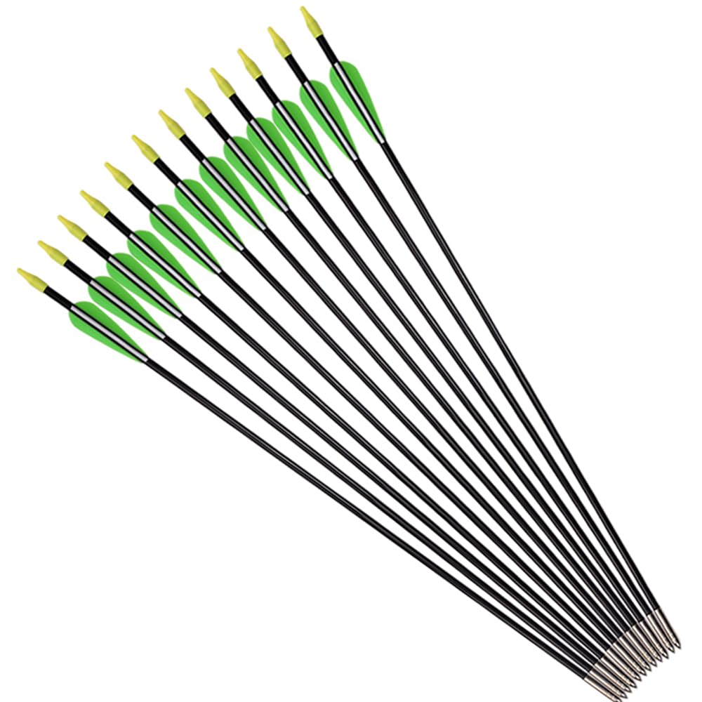 Fiberglass Practice Arrows Archery 26 Inch Target Shooting Safety Recurve Bows Suitable for Youth Woman Beginner 12 PCS