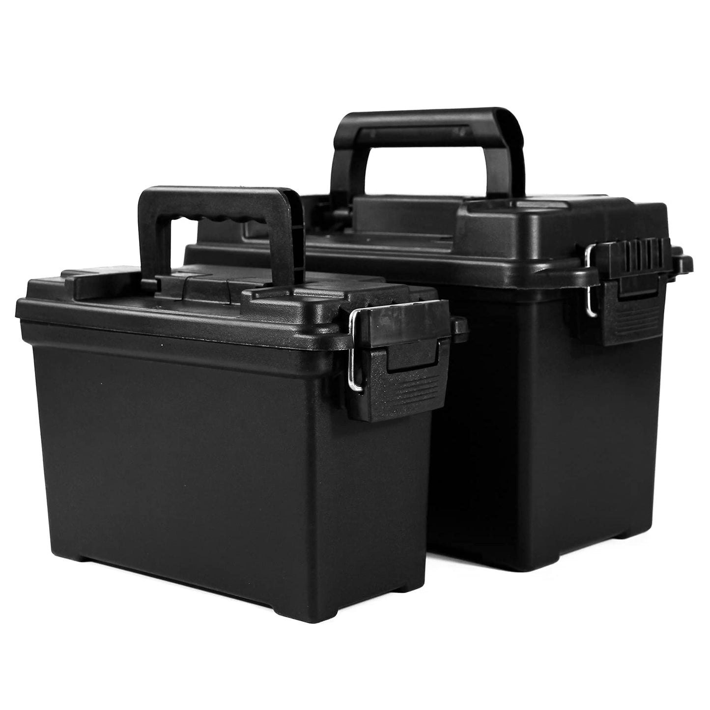 GUGULUZA Plastic Ammo Cans, 2-Pack 30 50 Cal Field Cases Storage Box Black
