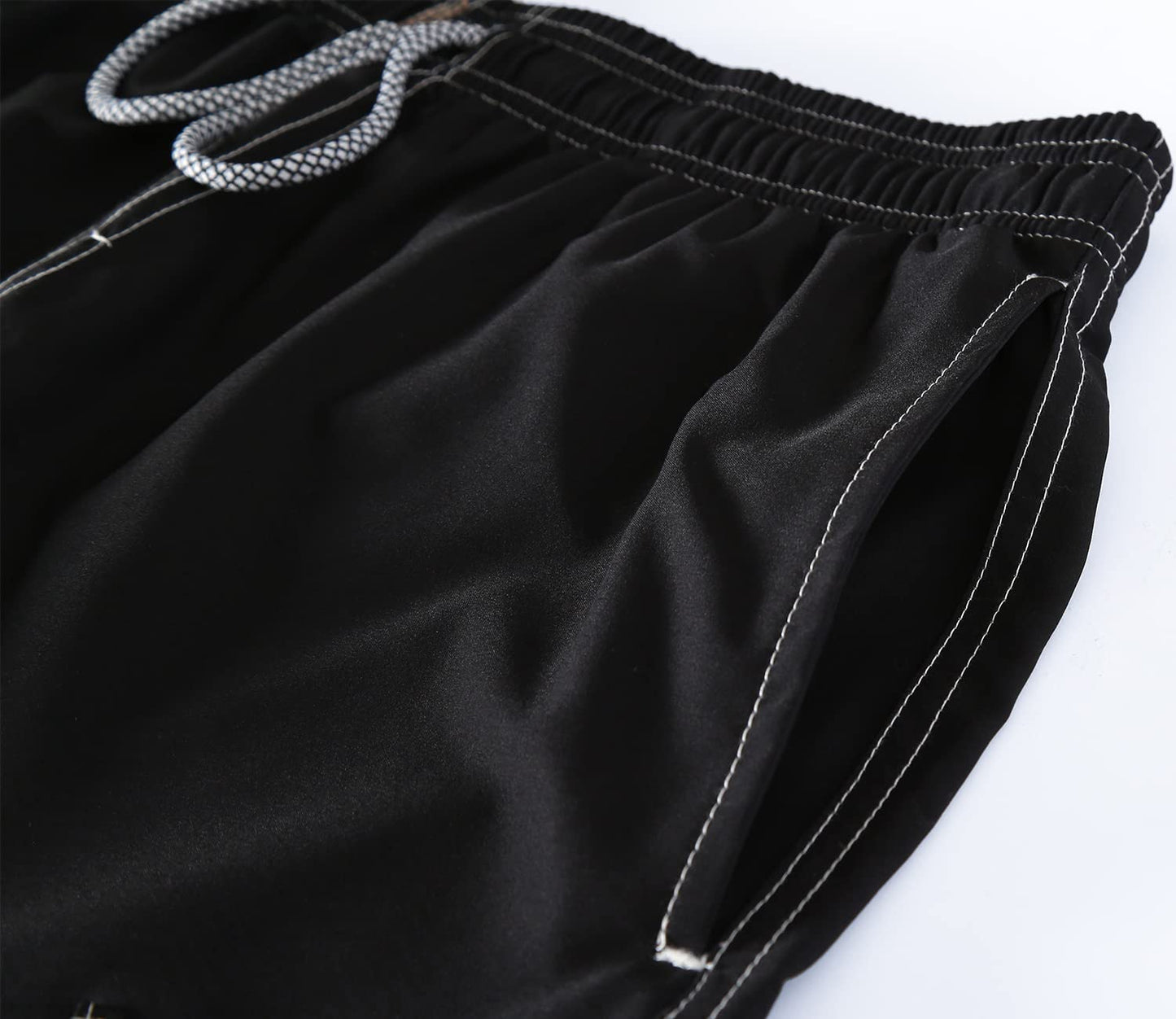 ELETOP Men's Swim Trunks Quick Dry Bathing Suit Swimming Board Shorts Mesh Lining Beach Swimwear Cargo Gradient Black XL