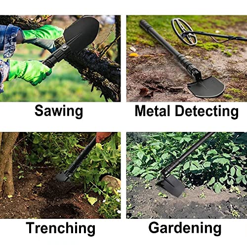 Folding Camping Shovel 31in Heavy-Duty Survival Spade with Pickaxe & Bag - Black / Standard E-Tool