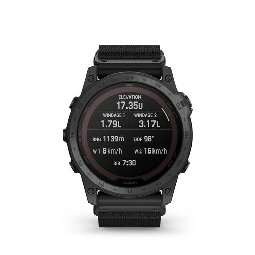 Garmin tactix 7, Pro Ballistics Edition, Ruggedly Built Tactical GPS Watch with Solar Charging Capabilities, Applied Ballistics and Nylon Band,Black