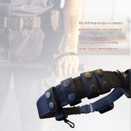 HANSPORTA Belt Keepers for Duty Belt 4Pcs Nylon Belt Keepers with Double Snaps 2¼" Wide Duty Belt Accessories Security Tactical Belt Loop for Law Enforcement Gear Police Equipment Accessories (Nylon)
