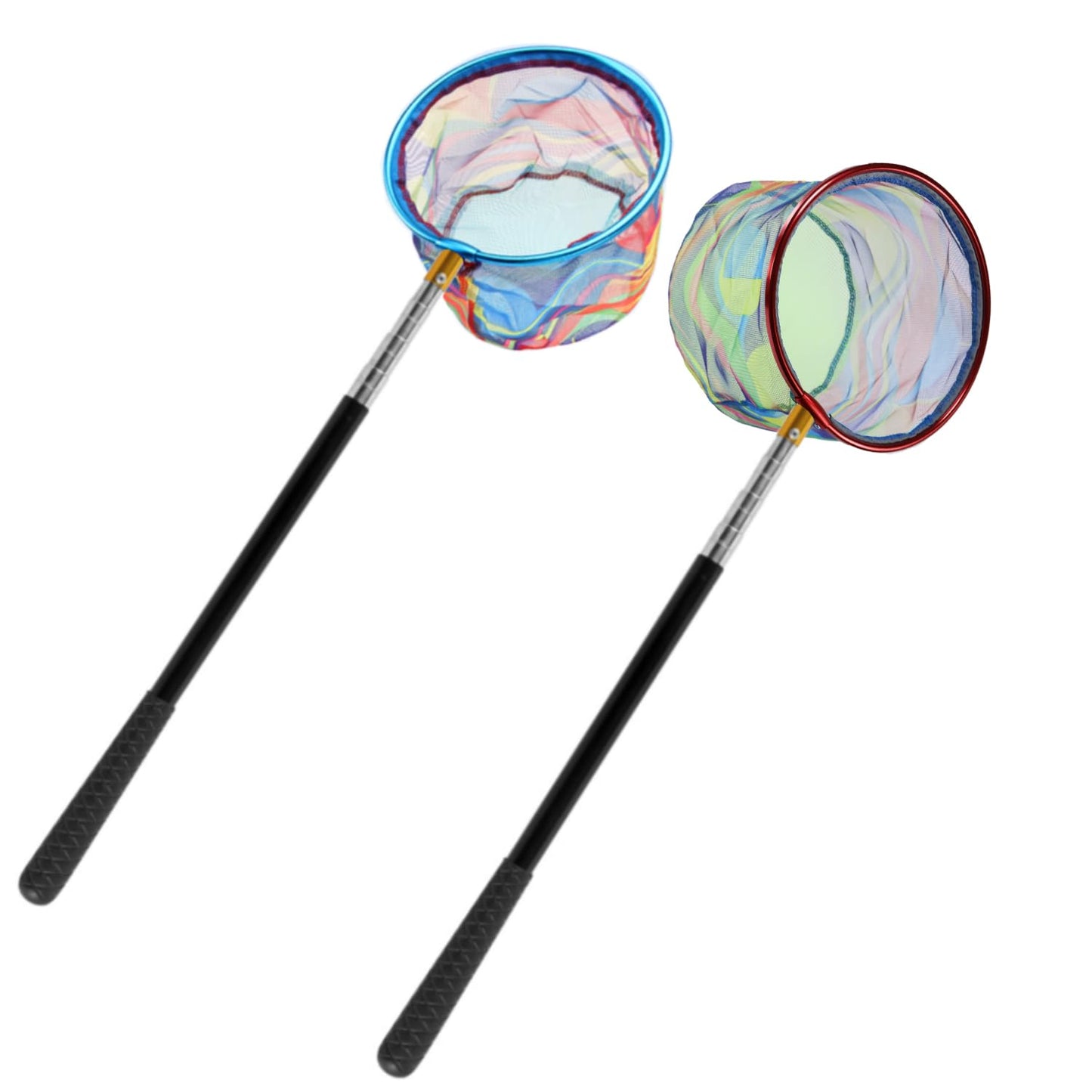 LPEIEB Fishing Nets 2 Pack Retractable Lightweight Landing Nets Stainless Steel Fishing Rod Handles Fishing Nets for Catching and Releasing Fish and Shrimp Frog Nets
