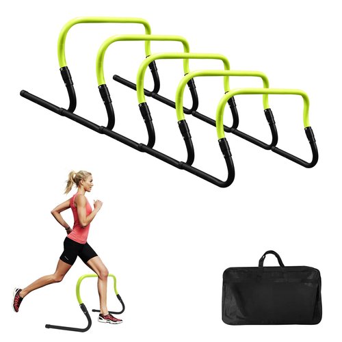 powerfeng Agility Speed Training Equipment Hurdles: Agility Speed Training Hurdle for Basketball & Soccer Training Set with Carry Bag 5 Pack