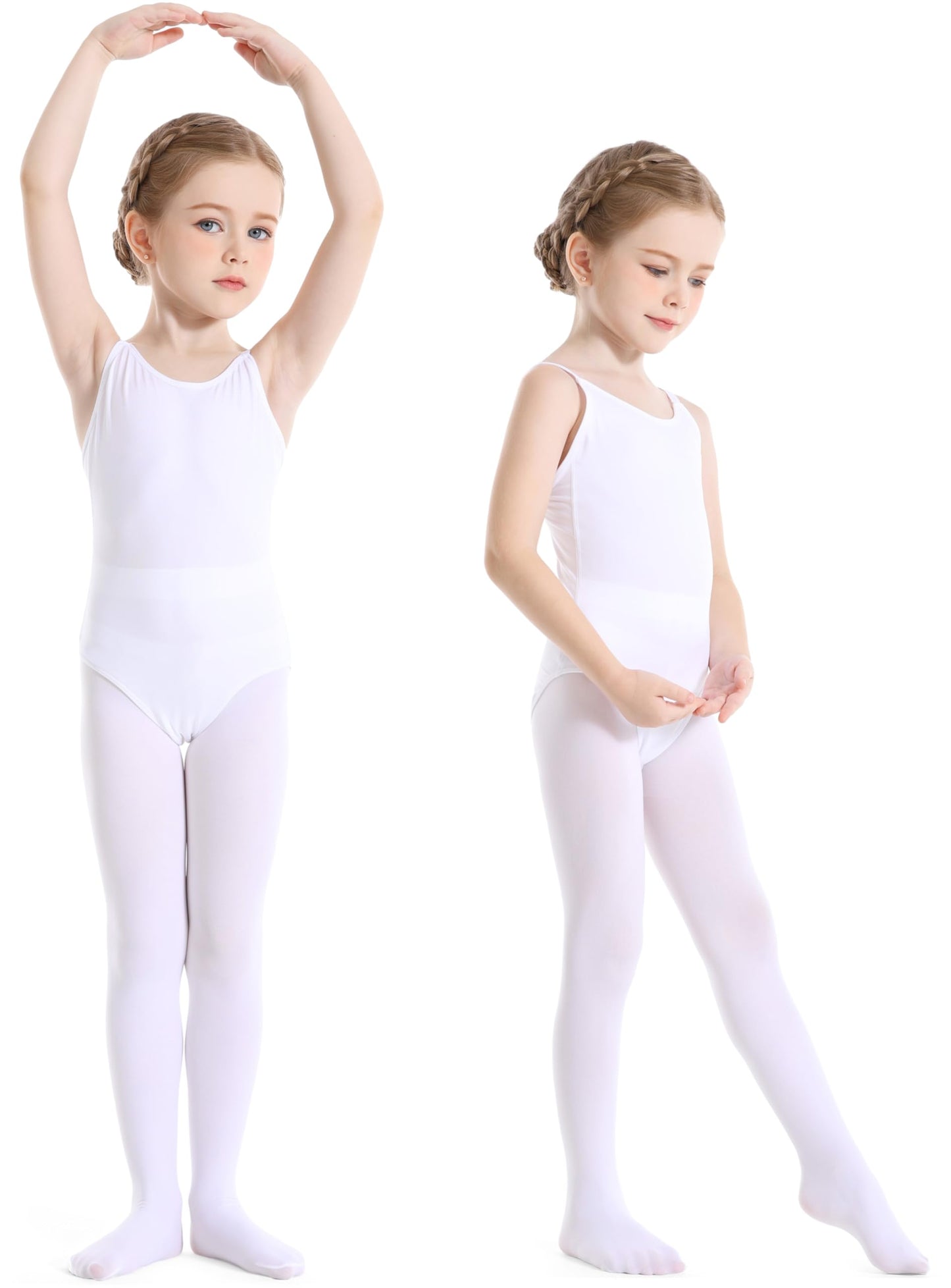 Yitoco Toddlers Ballet Dance White Tights for Girls Stockings Kids Students Leggings Footed Tights Outfit (1 Pairs, White, 3-4T, YOTS01-W-1CS*)