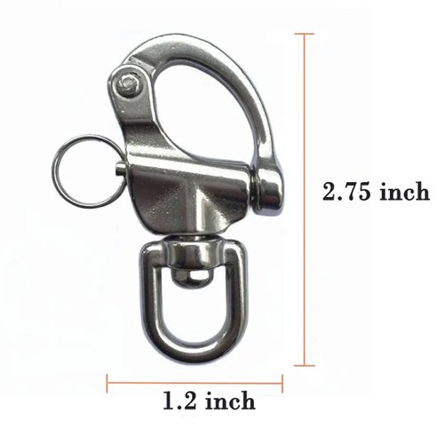GaiRen 4 Pack Swivel Eye Snap Shackle, Quick Release 316 Stainless Steel Marine Sailboat Shackles for Sailing Rigging SCBA Mask Halyard Panic Snap Spinnaker Clip