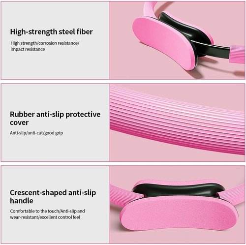 Pilates Ring and Ball Set, 13 Pcs Home Pilates Kit with 13” Circle Yoga Ring 6 Resistance Bands 9.8” Pilates Ball, Accessories, Pilates Essential Kit for Women Girl Home Workouts Beginners Toning