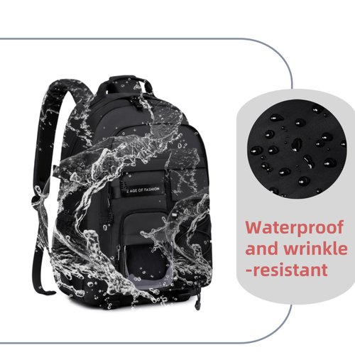 Laptop Backpack For Teen Boys Girls Durable Bookbag Middle High School Bag Women Men Waterproof Travel Daypack (BLack)