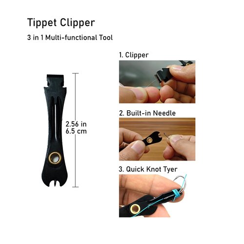 FIOTCEL Fly Tying Tool Kit for Beginners - Complete Starter Set with Bobbin, Whip Finisher, Threader, Tippet Clippers, Scissors & Bodkin for Handcrafting Artificial Fishing Flies (6)