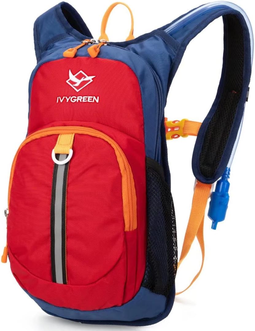 Ivygreen Kids Hydration Backpack, Hiking Backpack for Boys or Girls with 1.5L Water Bladder