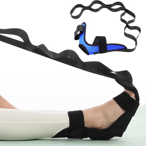 Izzila Stretching Strap with Loops and Detachable Foot - Yoga Straps for Stretching，Gymnastics, And Flexibility Training, Recovery and Increasing Mobility (Black)