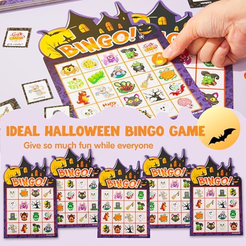 Halloween Bingo Game - Castle Variation, 32 Kids Bingo Cards for Large Groups & Parties
