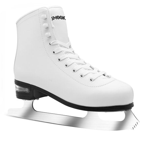 SMOOJOY Figure Ice Skates for Women and Men - Air Cushion Deluxe Hockey Ice Skate Premium Leather Skates Indoor Outdoor Rink for Teens Beginner