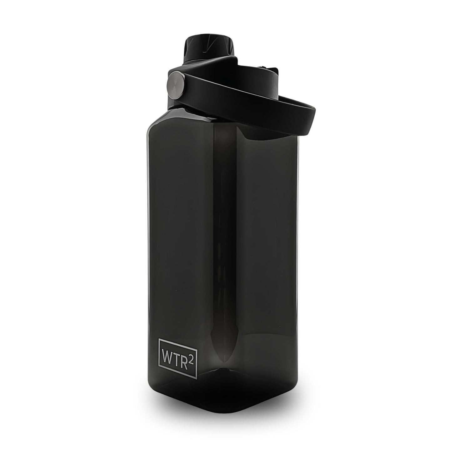 WTR² 32oz Square Water Bottle, Transparent Black, Leakproof Lid, BPA/BPS-Free Tritan, Lightweight & Impact Resistant for Work, Gym & Everyday Use