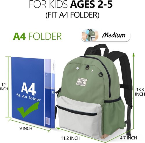 Toddler Backpack for Boys Girls 2-5, Preschool Backpack for Boys Girls, Kids Child Kindergarten Backpack, 13"H, Fit Standard Folder