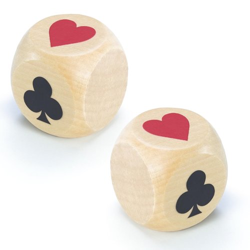 Bihoyre Trump Marker Dice, Euchre Dice, Euchre Cube 1.57'' Wooden, Trump Indicator for Euchre, Bridge, Poker, Great Gift for Entertainment, 2PCS